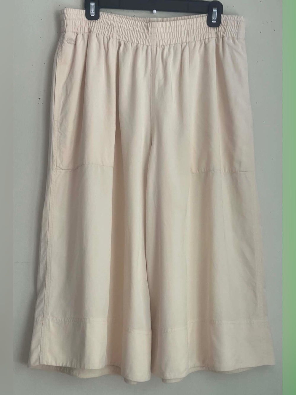 Lacoste Women's Cream Cropped Wide-Leg Pants